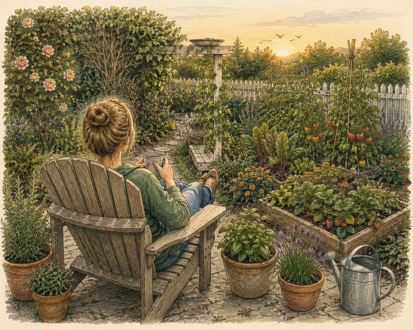 A small, manageable first food garden